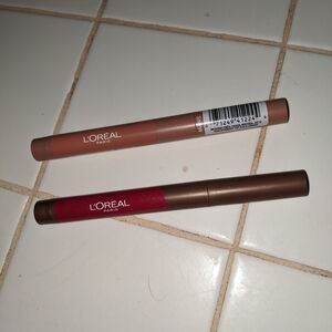 L'Oreal Lip Crayons - Bold Red and Classic Brown
